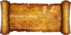 Zboray Lajos névjegykártya